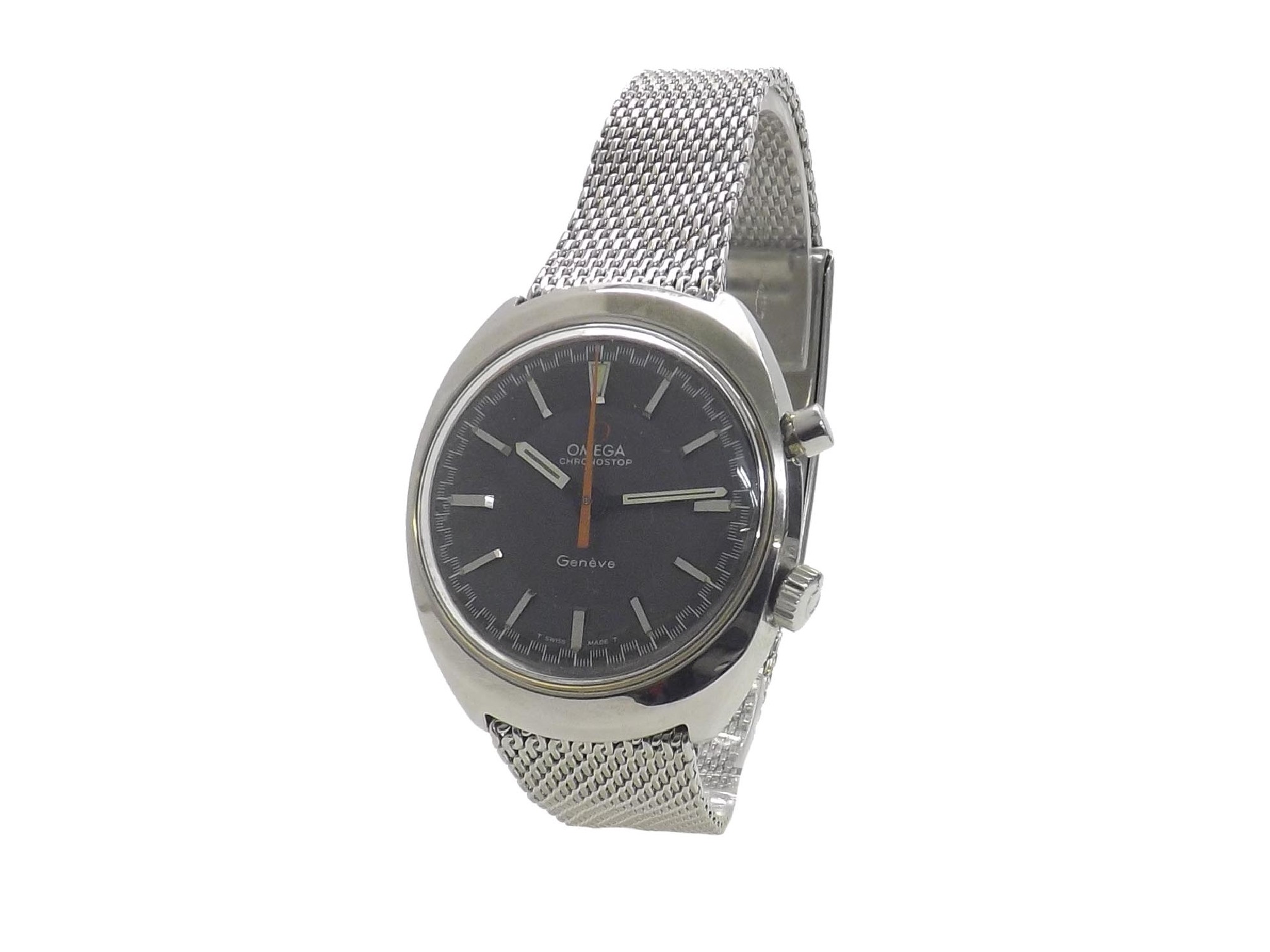 Appraisal: Omega Chronostop Geneve stainless steel gentleman's bracelet watch ref movement