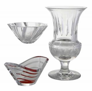 Appraisal: Two Baccarat Crystal Bowls and a Vase French th century