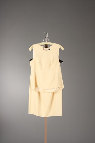 Appraisal: CHADO creamy yellow cashmere piece skirt suit pullover jacket blouse