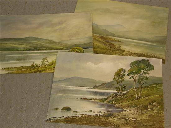 Appraisal: Keith Burtonshaw three watercolours of the Lake District Wastwater Ullswater