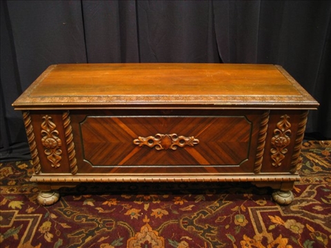 Appraisal: BAROQUE STYLE MAHOGANY BLANKET CHEST Late th early th century