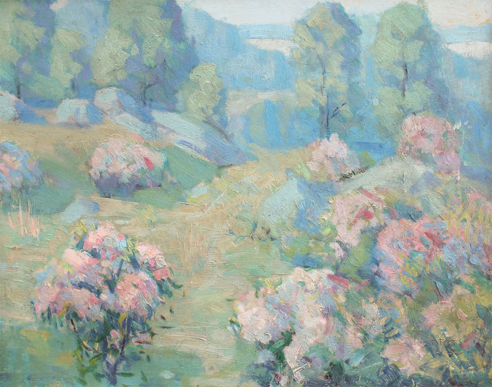 Appraisal: BATES Kenneth American - ''Laurel Time'' Lush Landscape Abloom Oil