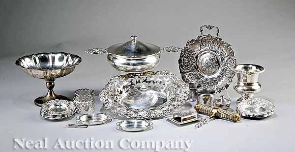 Appraisal: A Group of Small American and Continental Sterling Silver Objects