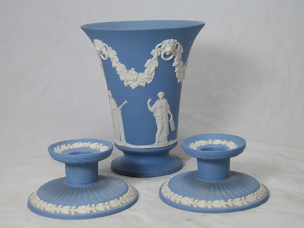 Appraisal: Assorted Wedgwood Jasper wares blue and green th century including