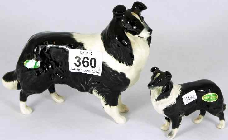 Appraisal: Beswick large Sheepdog and small Sheepdog