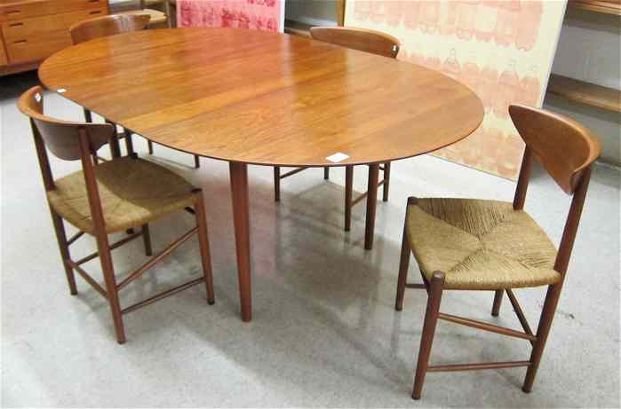 Appraisal: DANISH MID-CENTURY MODERN DINING TABLE AND CHAIR SET Mobelfrabik Denmark