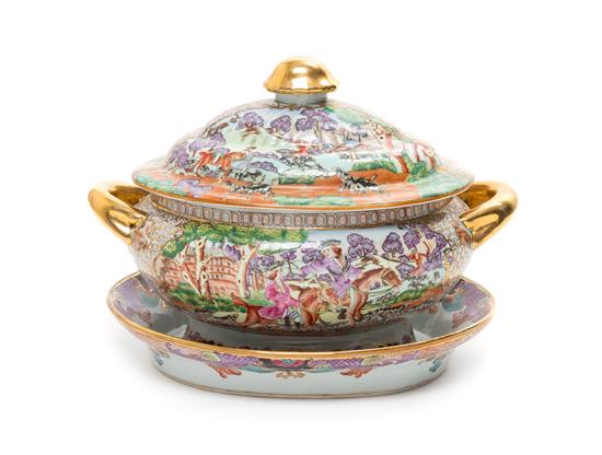 Appraisal: Sale Lot A Chinese Export Porcelain Soup Tureen and Undertray