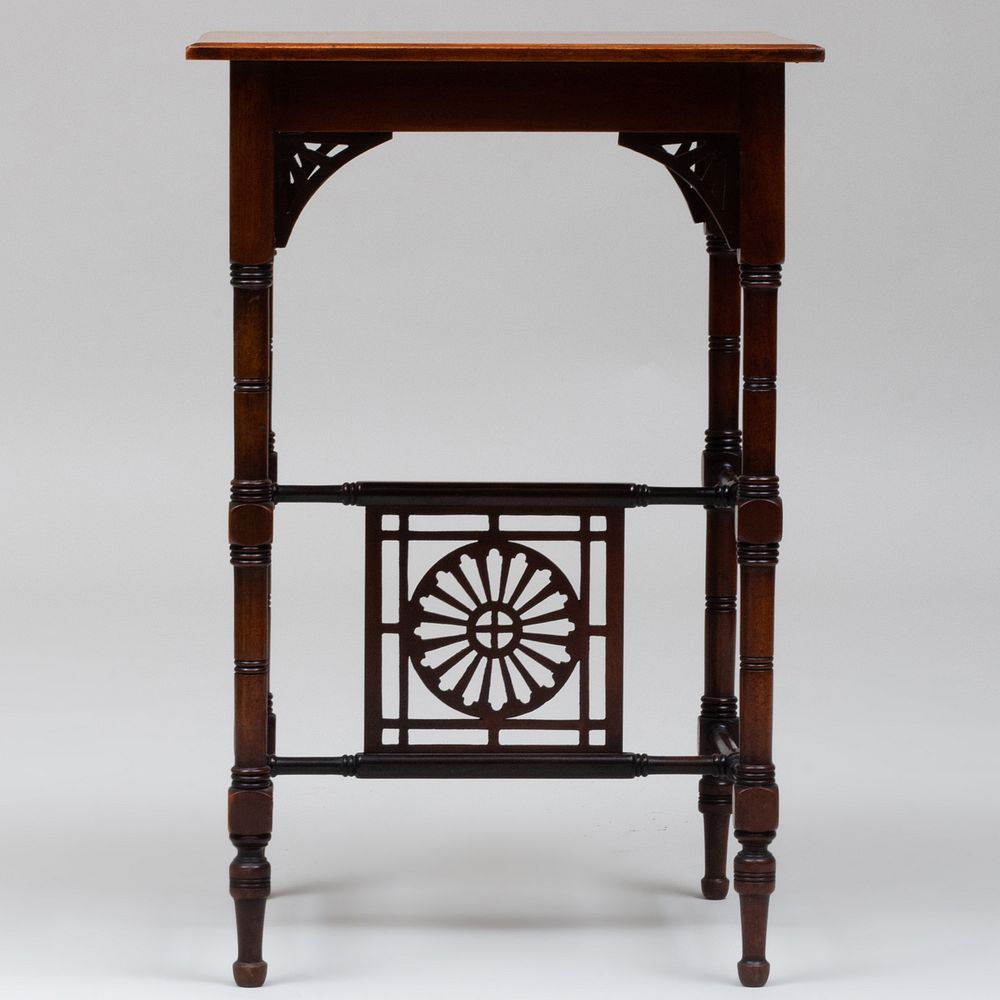 Appraisal: English Aesthetic Movement Mahogany Side Table x x in Private