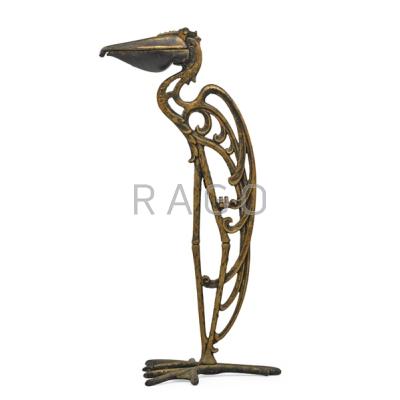 Appraisal: ARTS CRAFTS Pelican smoking stand USA s Gilt cast iron