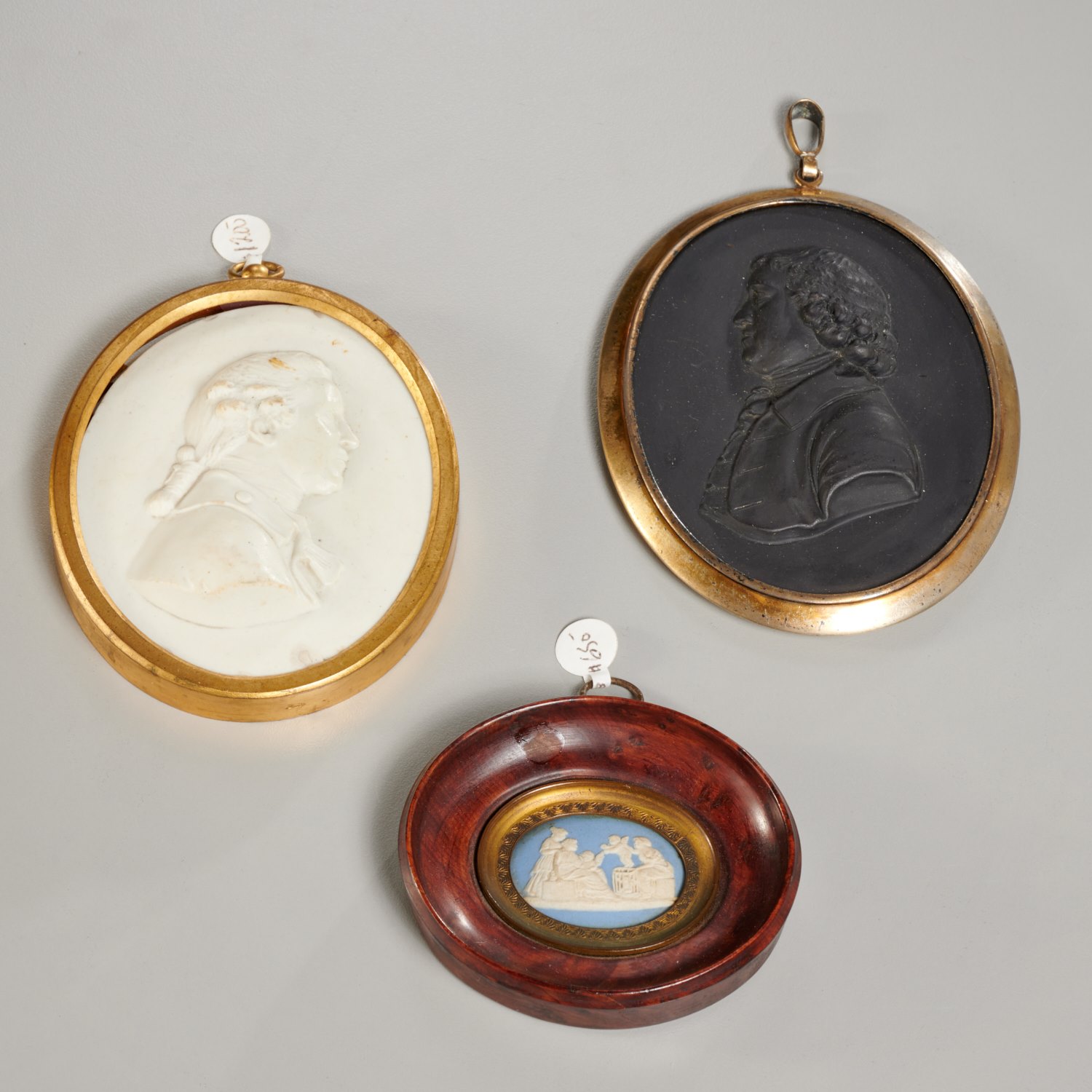 Appraisal: ANTIQUE PORTRAIT MEDALLIONS WEDGWOOD CAMEO th th c incl a