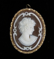 Appraisal: A Lovely Carved Shell Cameo in Gold Frame k yellow