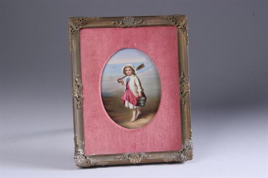 Appraisal: CONTINENTAL HAND PAINTED PORCELAIN PLAQUE late th century impressed R