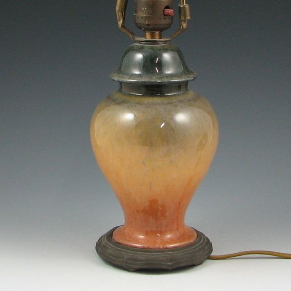 Appraisal: Roseville Tuscany lamp in orange yellow and dark green high