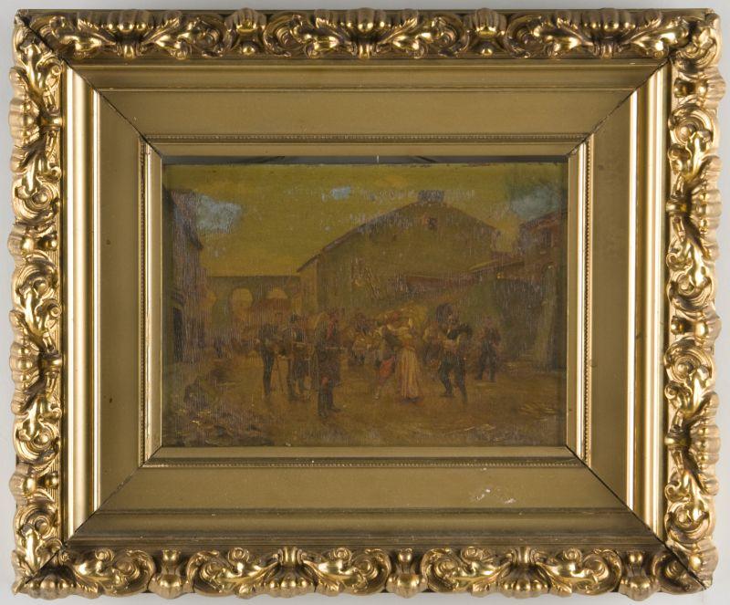 Appraisal: Continental School The French Kiss late th c unsigned oil