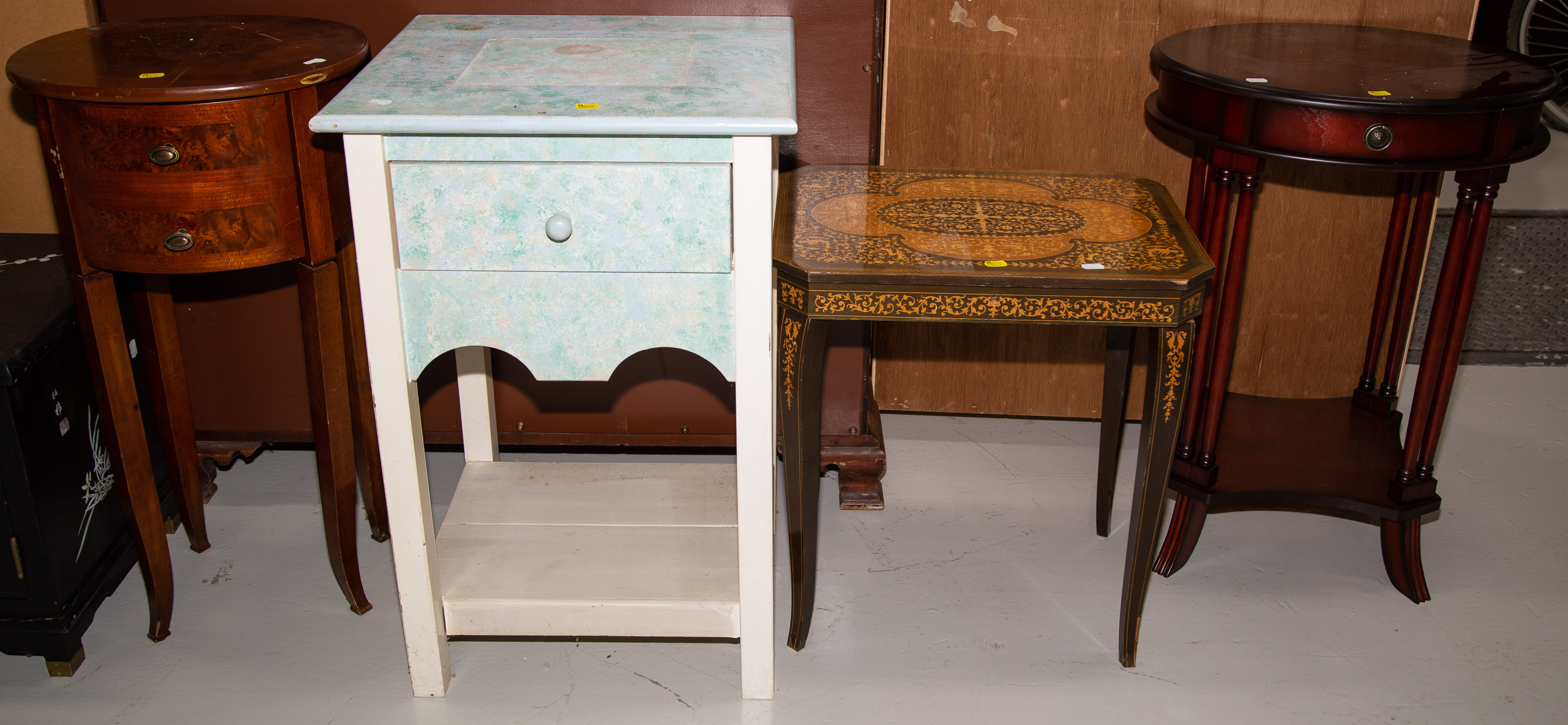 Appraisal: FOUR PIECES OF ASSORTED FURNITURE Includes two Mahogany nightstands to