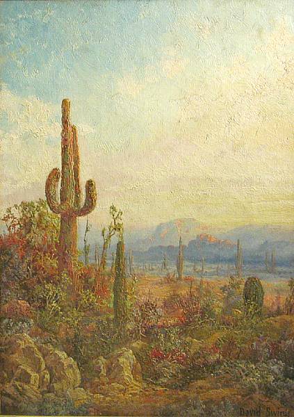 Appraisal: David Swing American - Land of cacti signed 'David Swing'