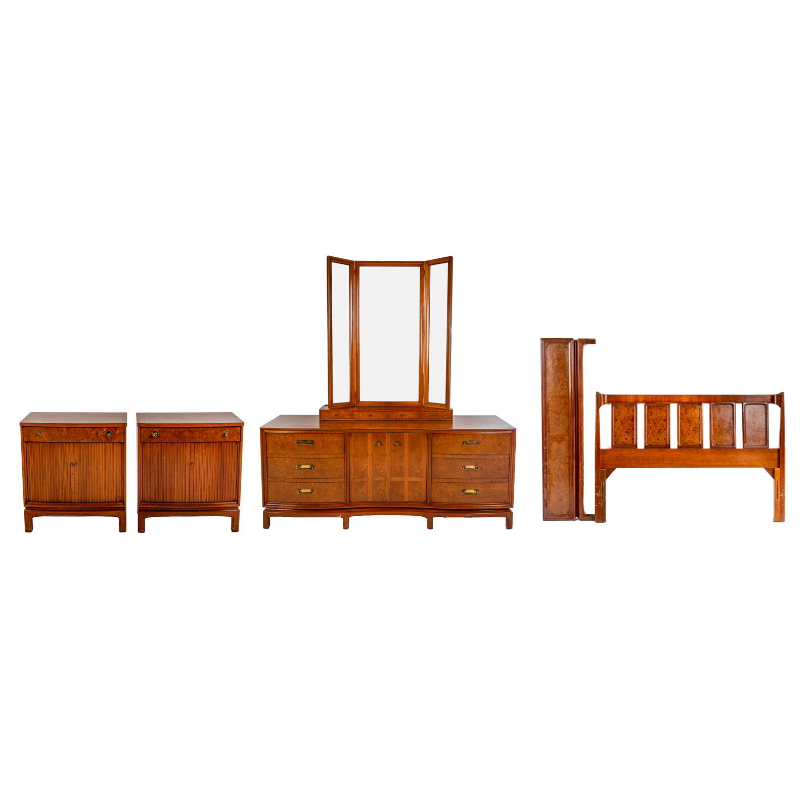 Appraisal: FIVE PIECE MID- CENTURY MODERN BEDROOM SET Including a dresser