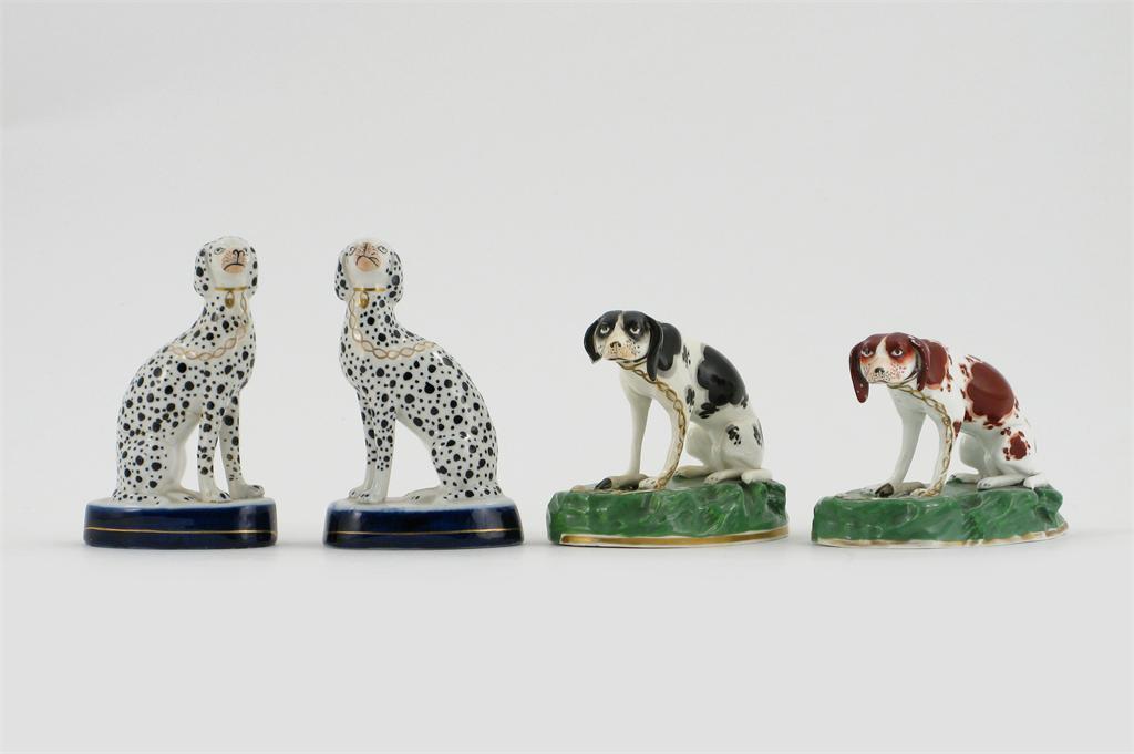 Appraisal: Two English porcelain models of hounds