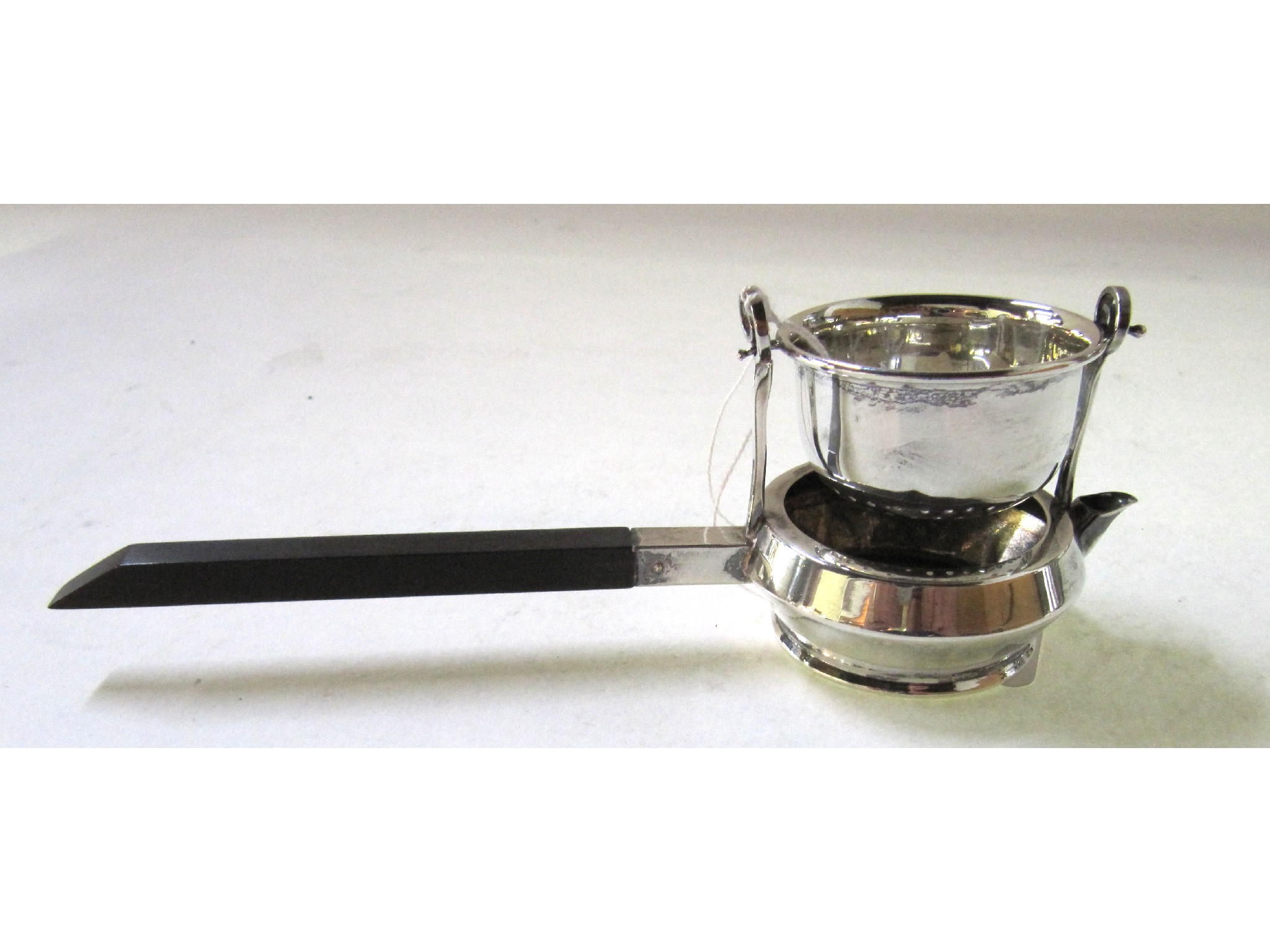 Appraisal: A silver strainer on stand Birmingham