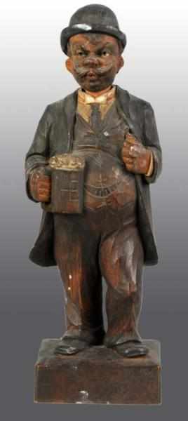 Appraisal: Wooden Hand Carved Whistler Figure Description Probably German Depicts man