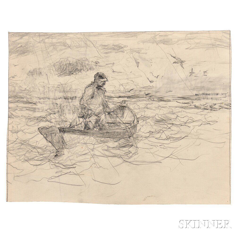 Appraisal: Frank Weston Benson American - Three Unframed Sketches of Boats