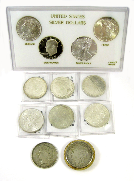 Appraisal: U S SILVER DOLLAR COLLECTION coins in four varieties MORGANS