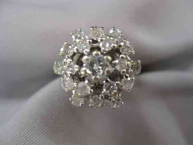 Appraisal: Diamond Ring cluster of round diamonds totaling carat in k