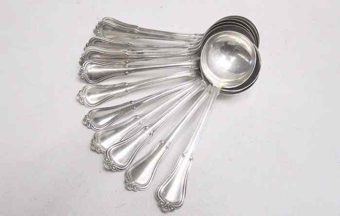 Appraisal: SET OF GORHAM STERLING BOUILLON SPOONS in the ''Norfolk'' pattern