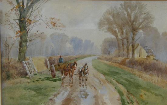 Appraisal: Walter Jenks Morgan RBA - watercolour horses in a country