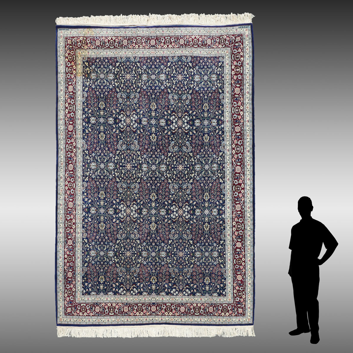 Appraisal: TURKISH HEREKE SEVEN MOUNTAIN FLOWERS HAND KNOTTED WOOL RUG '