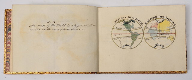 Appraisal: Ms leather bound book with hand drawn spherical diagrams and