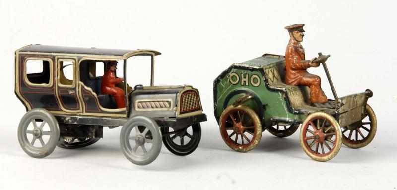 Appraisal: Lot of Tin Litho Automobile Wind-Up Toys Description German Working