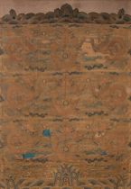 Appraisal: Kesi Panel Ming Period Early th Century An antique silk