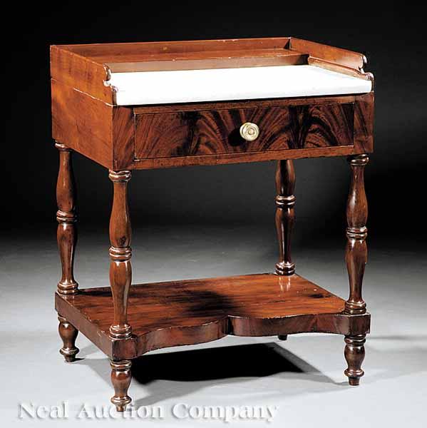 Appraisal: An American Late Federal Mahogany Washstand c attributed to the