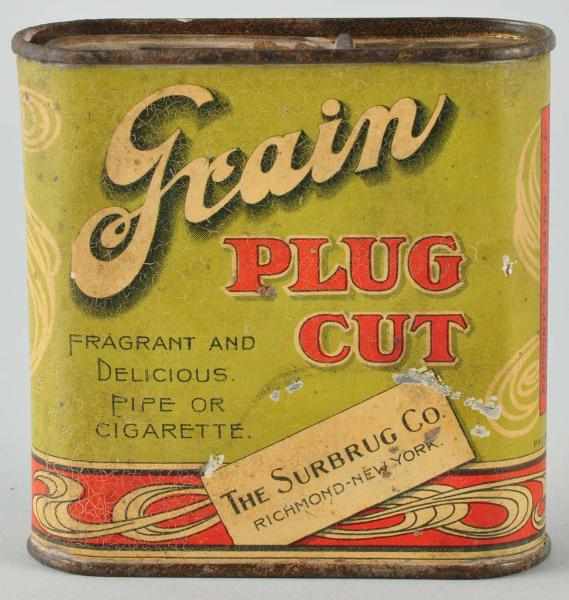 Appraisal: Grain Plug Cut Tobacco Pocket Tin Description Surface is a