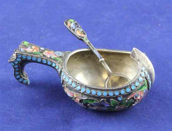 Appraisal: A late th early th century Russian zolotnik silver and