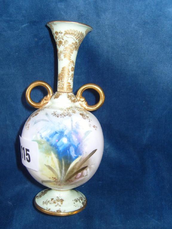 Appraisal: A Royal Doulton -handled vase with painted bluebell decoration signed