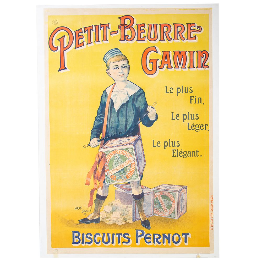 Appraisal: Jack Abeille Petit-Buerre Gamin lithograph French b Color lithographic advertising