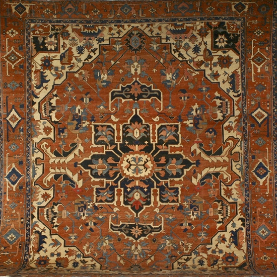 Appraisal: Serapi Rug Late th Century Rust ground with herati field