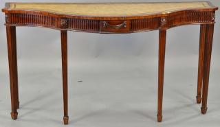 Appraisal: Adams style mahogany leather top console table ht in wd