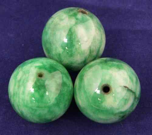 Appraisal: Three large jade beads