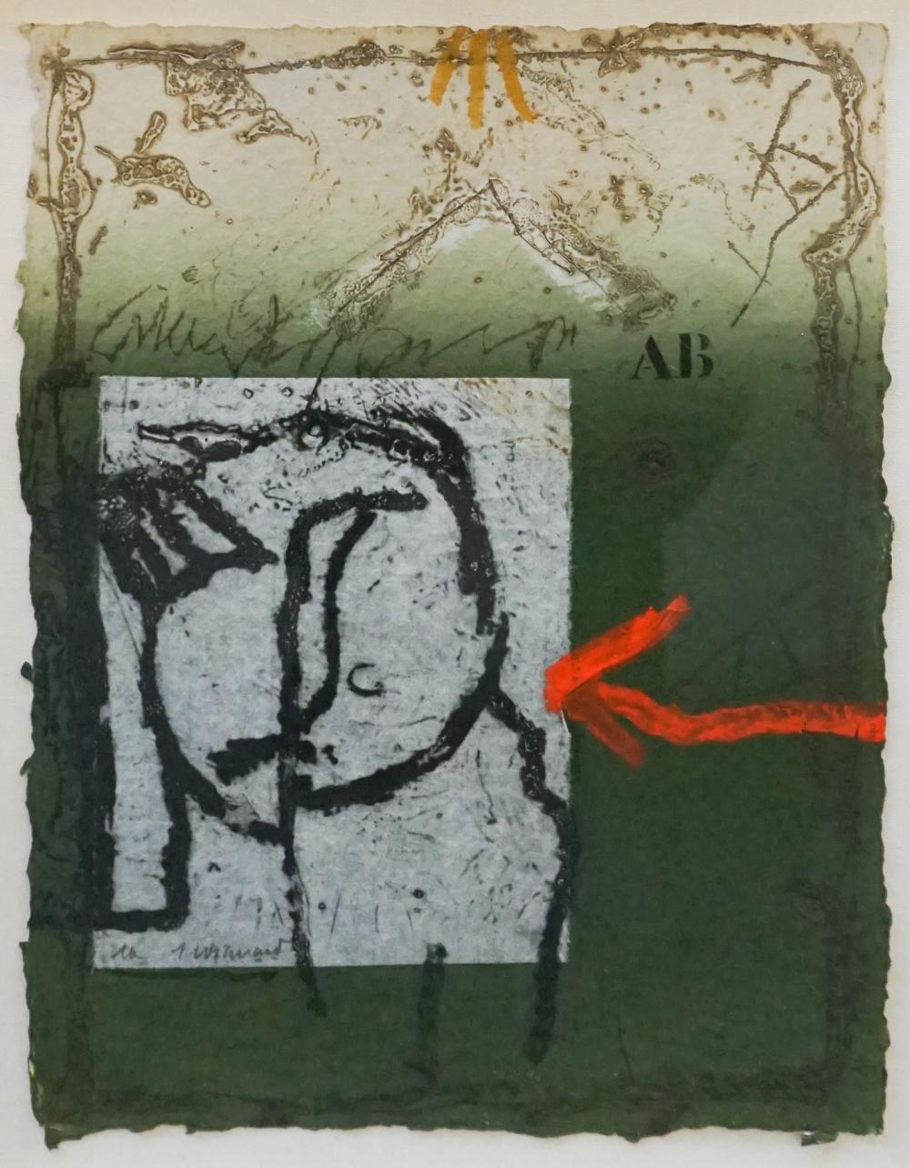 Appraisal: James Coignard French - Abstract Embossed Etching and Mixed Media