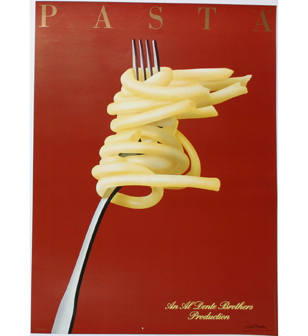 Appraisal: Gerard Courbouleix Razzia b Pasta poster x signed in the