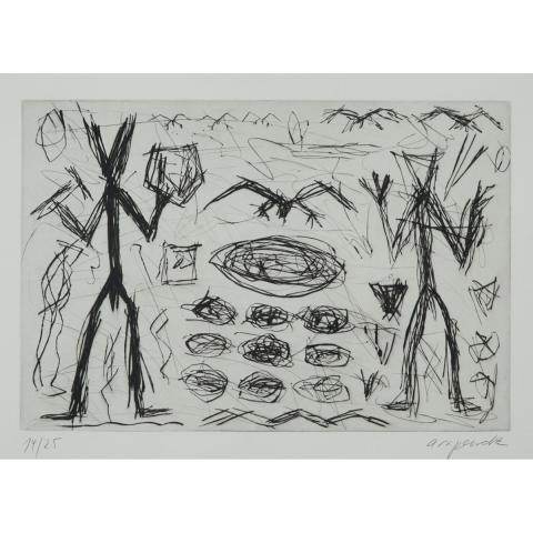 Appraisal: A R PENCK RALF WINKLER - UNTITLED FIGURES AND BIRDS