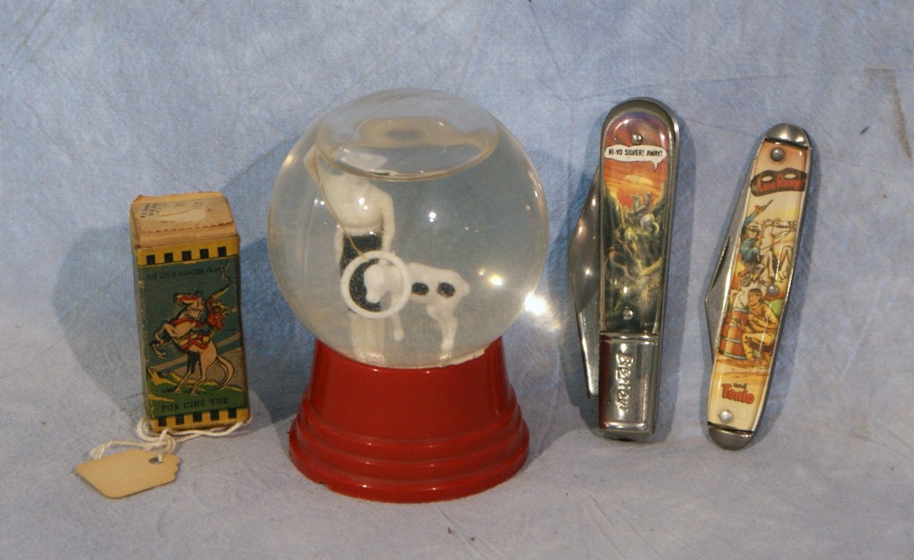 Appraisal: Lone Ranger lot including pocket knives snow globe missing decal