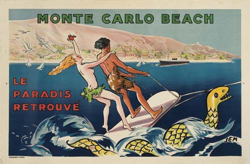 Appraisal: SEM GEORGES GOURSAT MONTE CARLO BEACH Circa x inches x