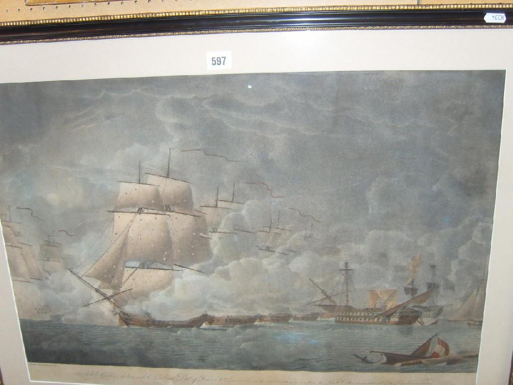 Appraisal: An early th century coloured engraving of a Napoleonic battle