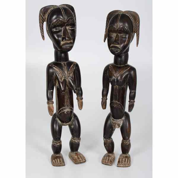 Appraisal: African Ivory Coast Dan Yakuba Ancestral Figures carved wood male