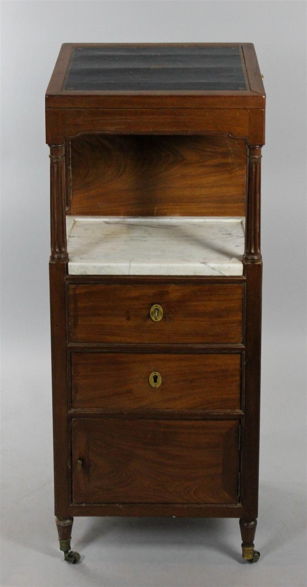 Appraisal: CONTINENTAL CHERRYWOOD GENTLEMAN'S DRESSING STAND TH CENTURY the hinged top