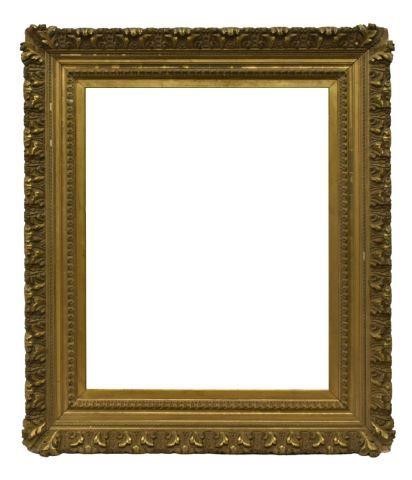 Appraisal: Large giltwood frame having carved foliate ornamentation loss to frame